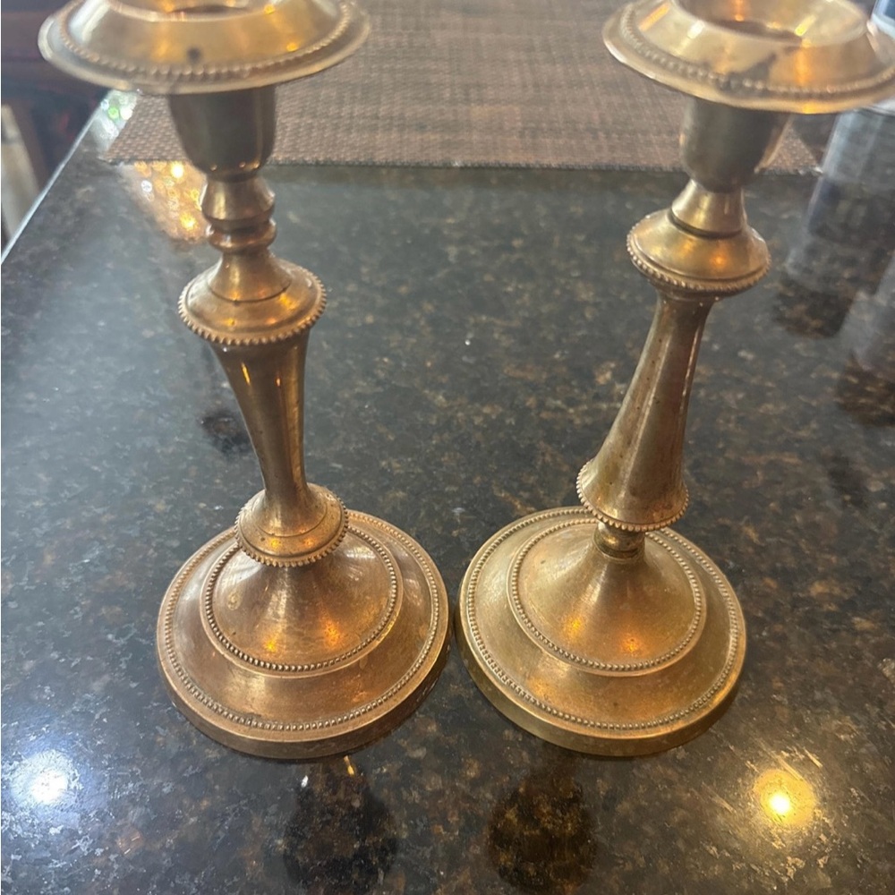 Elegant Brass Candle Holders